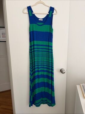 Calvin Klein Royal Blue & Emerald Green Striped Dress